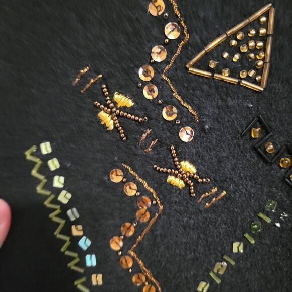 Chico's 100% Wool Full Zip Embellished Crafty Jacket Size Small - Picture 6 of 7